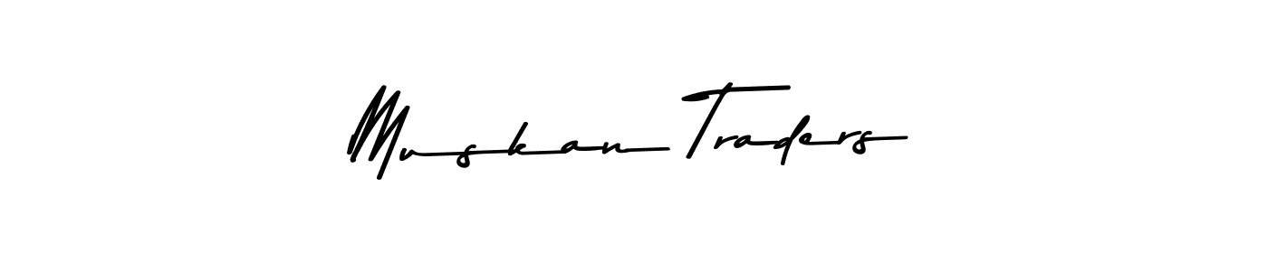 How to make Muskan Traders name signature. Use Asem Kandis PERSONAL USE style for creating short signs online. This is the latest handwritten sign. Muskan Traders signature style 9 images and pictures png