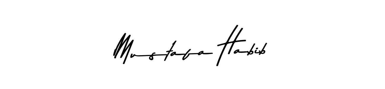 How to make Mustafa Habib name signature. Use Asem Kandis PERSONAL USE style for creating short signs online. This is the latest handwritten sign. Mustafa Habib signature style 9 images and pictures png