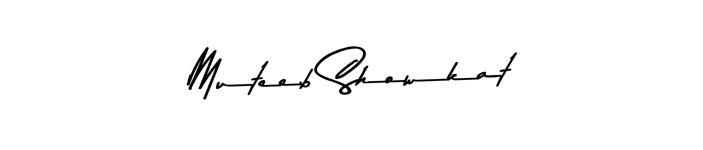 Create a beautiful signature design for name Muteeb Showkat. With this signature (Asem Kandis PERSONAL USE) fonts, you can make a handwritten signature for free. Muteeb Showkat signature style 9 images and pictures png