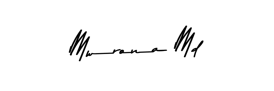 How to make Mwrona Md name signature. Use Asem Kandis PERSONAL USE style for creating short signs online. This is the latest handwritten sign. Mwrona Md signature style 9 images and pictures png