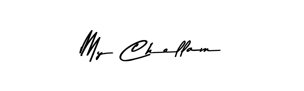 You should practise on your own different ways (Asem Kandis PERSONAL USE) to write your name (My Chellam) in signature. don't let someone else do it for you. My Chellam signature style 9 images and pictures png