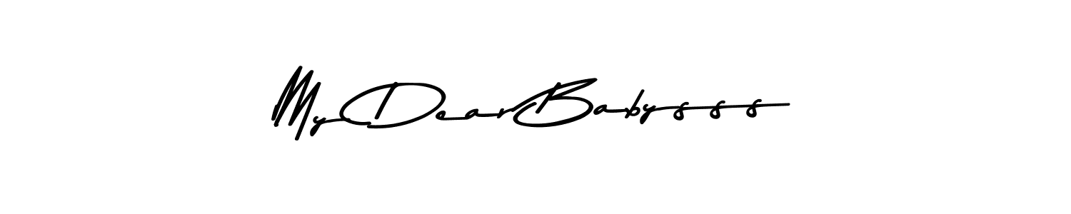 The best way (Asem Kandis PERSONAL USE) to make a short signature is to pick only two or three words in your name. The name My Dear Babysss include a total of six letters. For converting this name. My Dear Babysss signature style 9 images and pictures png
