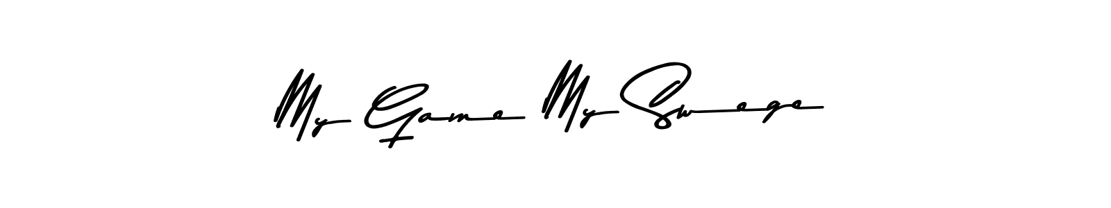 Here are the top 10 professional signature styles for the name My Game My Swege. These are the best autograph styles you can use for your name. My Game My Swege signature style 9 images and pictures png