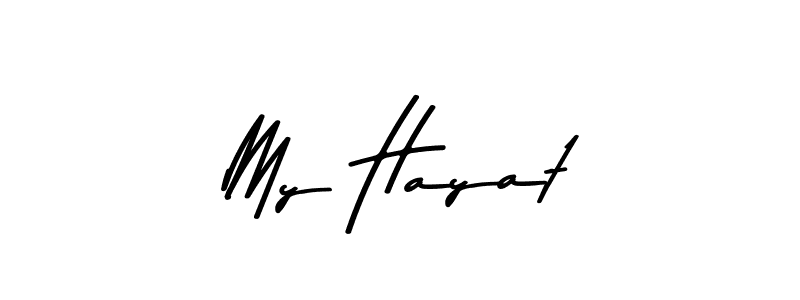 Use a signature maker to create a handwritten signature online. With this signature software, you can design (Asem Kandis PERSONAL USE) your own signature for name My Hayat. My Hayat signature style 9 images and pictures png