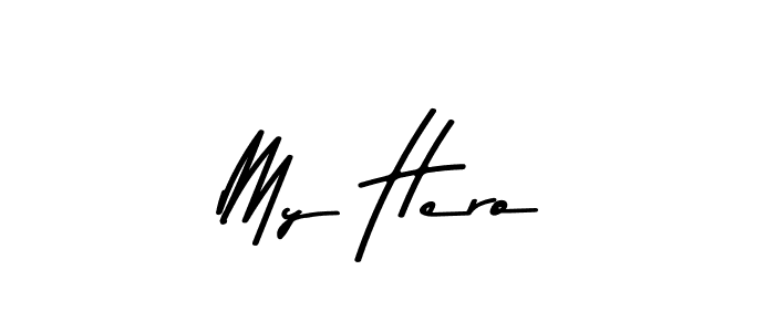 How to make My Hero name signature. Use Asem Kandis PERSONAL USE style for creating short signs online. This is the latest handwritten sign. My Hero signature style 9 images and pictures png