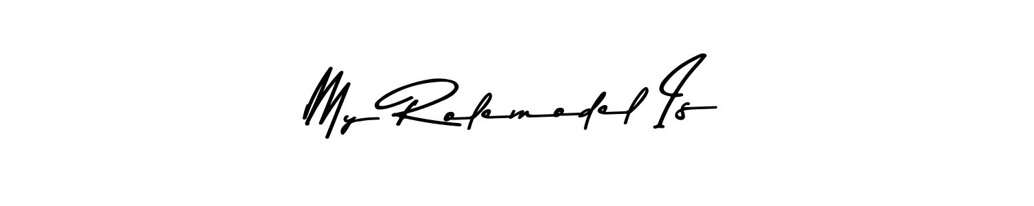 The best way (Asem Kandis PERSONAL USE) to make a short signature is to pick only two or three words in your name. The name My Rolemodel Is include a total of six letters. For converting this name. My Rolemodel Is signature style 9 images and pictures png