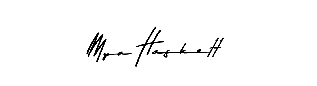 Make a beautiful signature design for name Mya Haskett. With this signature (Asem Kandis PERSONAL USE) style, you can create a handwritten signature for free. Mya Haskett signature style 9 images and pictures png