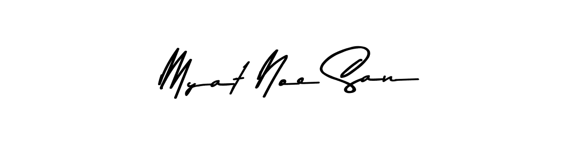 Make a beautiful signature design for name Myat Noe San. With this signature (Asem Kandis PERSONAL USE) style, you can create a handwritten signature for free. Myat Noe San signature style 9 images and pictures png