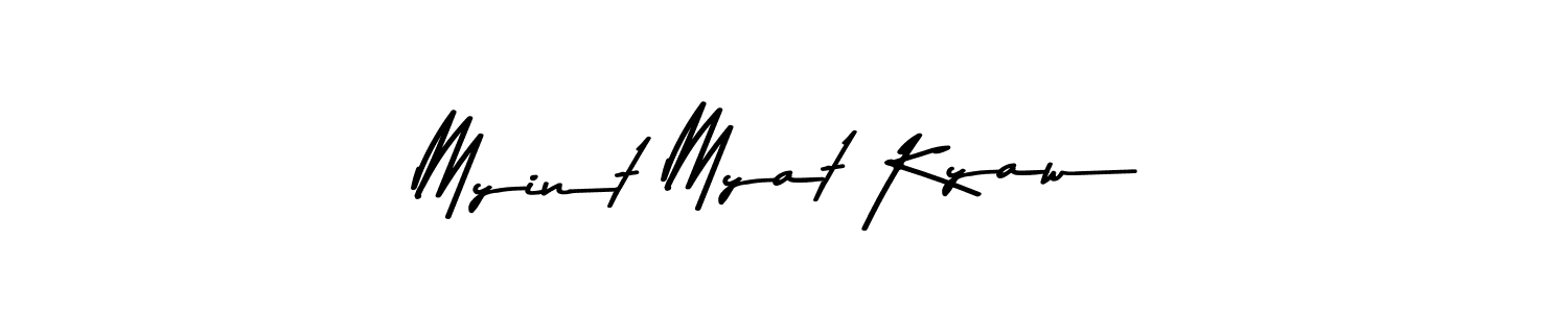 The best way (Asem Kandis PERSONAL USE) to make a short signature is to pick only two or three words in your name. The name Myint Myat Kyaw include a total of six letters. For converting this name. Myint Myat Kyaw signature style 9 images and pictures png