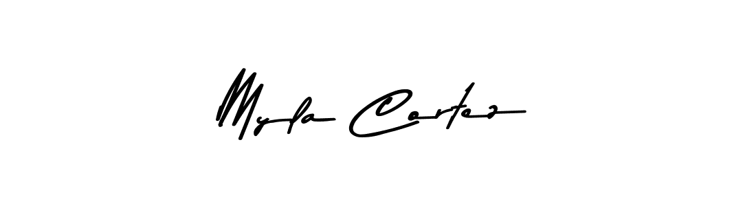 Create a beautiful signature design for name Myla Cortez. With this signature (Asem Kandis PERSONAL USE) fonts, you can make a handwritten signature for free. Myla Cortez signature style 9 images and pictures png