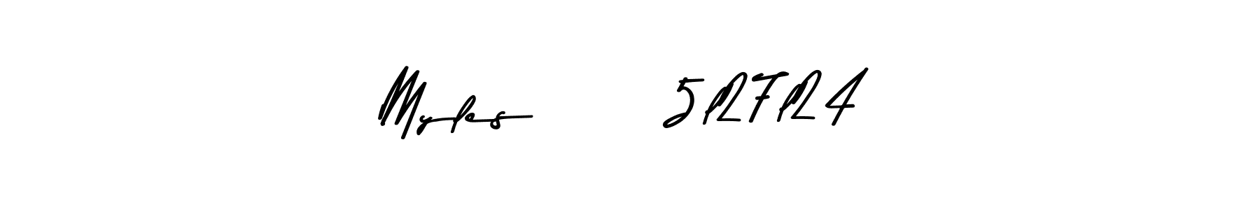 Make a short Myles      5l27l24 signature style. Manage your documents anywhere anytime using Asem Kandis PERSONAL USE. Create and add eSignatures, submit forms, share and send files easily. Myles      5l27l24 signature style 9 images and pictures png