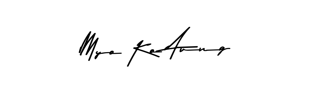 The best way (Asem Kandis PERSONAL USE) to make a short signature is to pick only two or three words in your name. The name Myo Ko Aung include a total of six letters. For converting this name. Myo Ko Aung signature style 9 images and pictures png