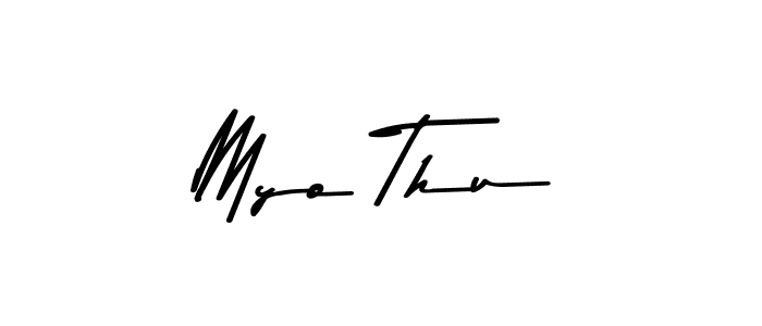 The best way (Asem Kandis PERSONAL USE) to make a short signature is to pick only two or three words in your name. The name Myo Thu include a total of six letters. For converting this name. Myo Thu signature style 9 images and pictures png