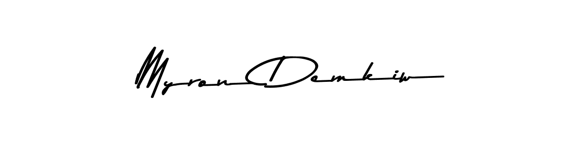 This is the best signature style for the Myron Demkiw name. Also you like these signature font (Asem Kandis PERSONAL USE). Mix name signature. Myron Demkiw signature style 9 images and pictures png