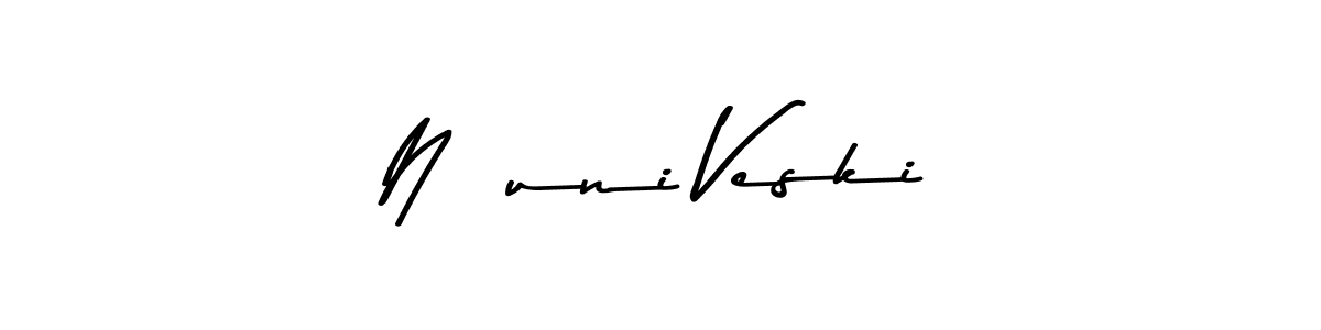 How to make Nõuni Veski name signature. Use Asem Kandis PERSONAL USE style for creating short signs online. This is the latest handwritten sign. Nõuni Veski signature style 9 images and pictures png