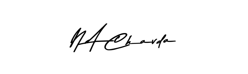 Create a beautiful signature design for name N A Chavda. With this signature (Asem Kandis PERSONAL USE) fonts, you can make a handwritten signature for free. N A Chavda signature style 9 images and pictures png