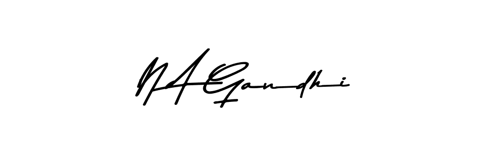 N A Gandhi stylish signature style. Best Handwritten Sign (Asem Kandis PERSONAL USE) for my name. Handwritten Signature Collection Ideas for my name N A Gandhi. N A Gandhi signature style 9 images and pictures png