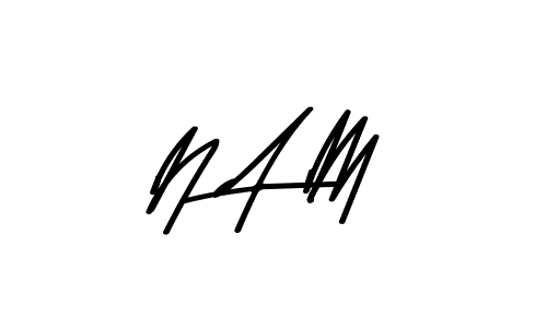 How to make N A M name signature. Use Asem Kandis PERSONAL USE style for creating short signs online. This is the latest handwritten sign. N A M signature style 9 images and pictures png