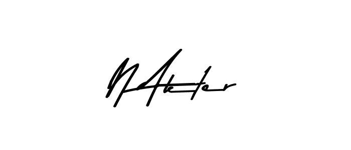 The best way (Asem Kandis PERSONAL USE) to make a short signature is to pick only two or three words in your name. The name N Akter include a total of six letters. For converting this name. N Akter signature style 9 images and pictures png