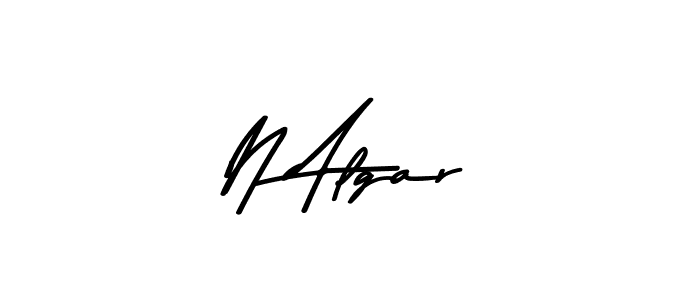 Make a beautiful signature design for name N Algar. With this signature (Asem Kandis PERSONAL USE) style, you can create a handwritten signature for free. N Algar signature style 9 images and pictures png