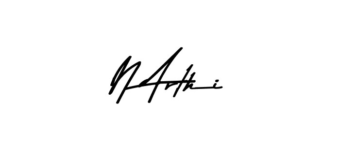 How to make N Arthi name signature. Use Asem Kandis PERSONAL USE style for creating short signs online. This is the latest handwritten sign. N Arthi signature style 9 images and pictures png