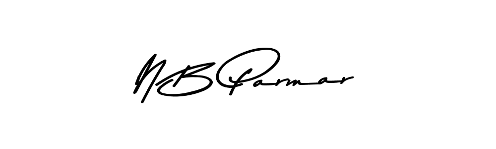 Make a beautiful signature design for name N B Parmar. With this signature (Asem Kandis PERSONAL USE) style, you can create a handwritten signature for free. N B Parmar signature style 9 images and pictures png