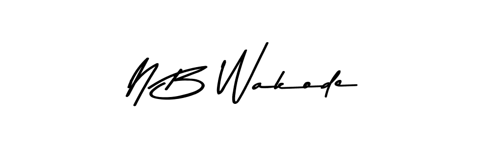Make a beautiful signature design for name N B Wakode. With this signature (Asem Kandis PERSONAL USE) style, you can create a handwritten signature for free. N B Wakode signature style 9 images and pictures png