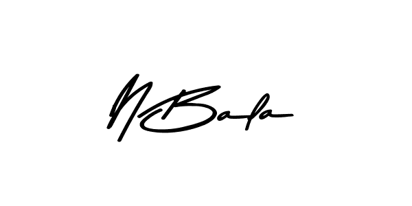 Make a beautiful signature design for name N Bala. With this signature (Asem Kandis PERSONAL USE) style, you can create a handwritten signature for free. N Bala signature style 9 images and pictures png