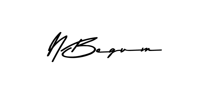 Design your own signature with our free online signature maker. With this signature software, you can create a handwritten (Asem Kandis PERSONAL USE) signature for name N Begum. N Begum signature style 9 images and pictures png