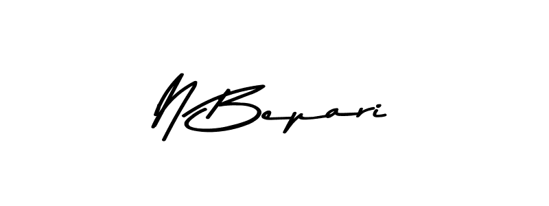 How to make N Bepari name signature. Use Asem Kandis PERSONAL USE style for creating short signs online. This is the latest handwritten sign. N Bepari signature style 9 images and pictures png