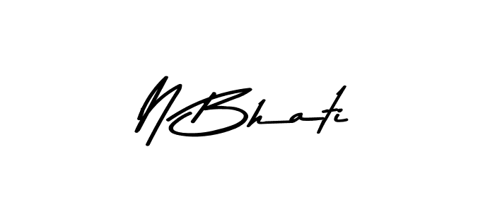 The best way (Asem Kandis PERSONAL USE) to make a short signature is to pick only two or three words in your name. The name N Bhati include a total of six letters. For converting this name. N Bhati signature style 9 images and pictures png