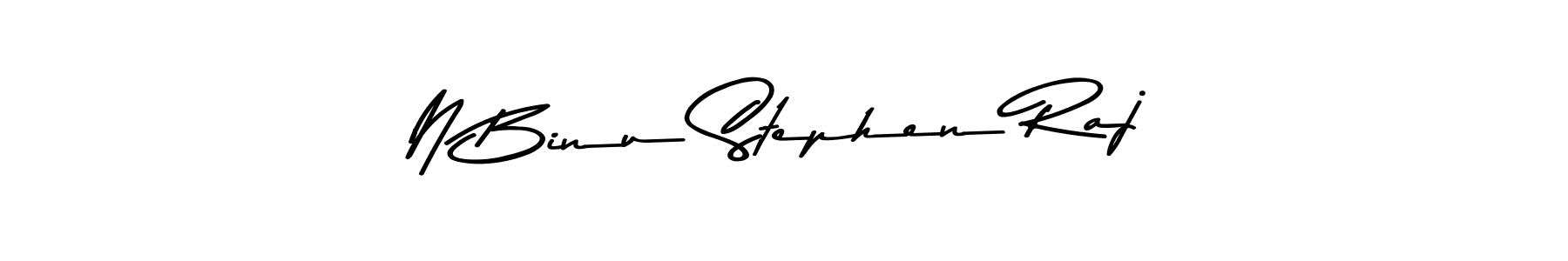 How to make N Binu Stephen Raj name signature. Use Asem Kandis PERSONAL USE style for creating short signs online. This is the latest handwritten sign. N Binu Stephen Raj signature style 9 images and pictures png