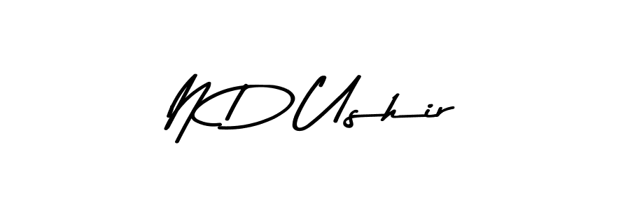 How to make N D Ushir signature? Asem Kandis PERSONAL USE is a professional autograph style. Create handwritten signature for N D Ushir name. N D Ushir signature style 9 images and pictures png