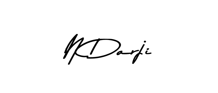 How to make N Darji name signature. Use Asem Kandis PERSONAL USE style for creating short signs online. This is the latest handwritten sign. N Darji signature style 9 images and pictures png