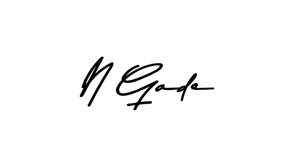 Use a signature maker to create a handwritten signature online. With this signature software, you can design (Asem Kandis PERSONAL USE) your own signature for name N Gade. N Gade signature style 9 images and pictures png