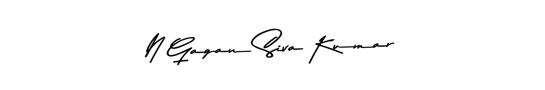 How to make N Gagan Siva Kumar name signature. Use Asem Kandis PERSONAL USE style for creating short signs online. This is the latest handwritten sign. N Gagan Siva Kumar signature style 9 images and pictures png