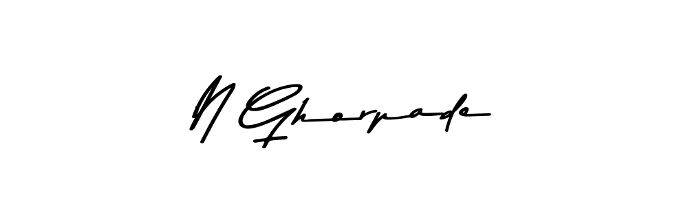Create a beautiful signature design for name N Ghorpade. With this signature (Asem Kandis PERSONAL USE) fonts, you can make a handwritten signature for free. N Ghorpade signature style 9 images and pictures png