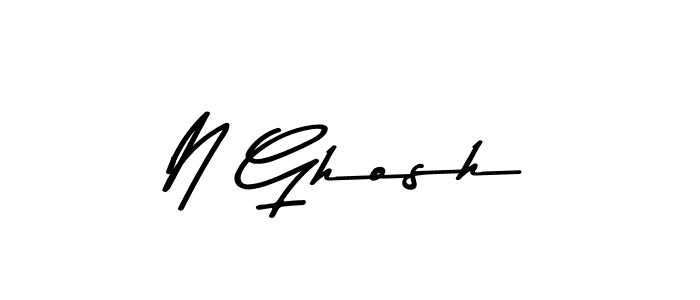 How to make N Ghosh name signature. Use Asem Kandis PERSONAL USE style for creating short signs online. This is the latest handwritten sign. N Ghosh signature style 9 images and pictures png