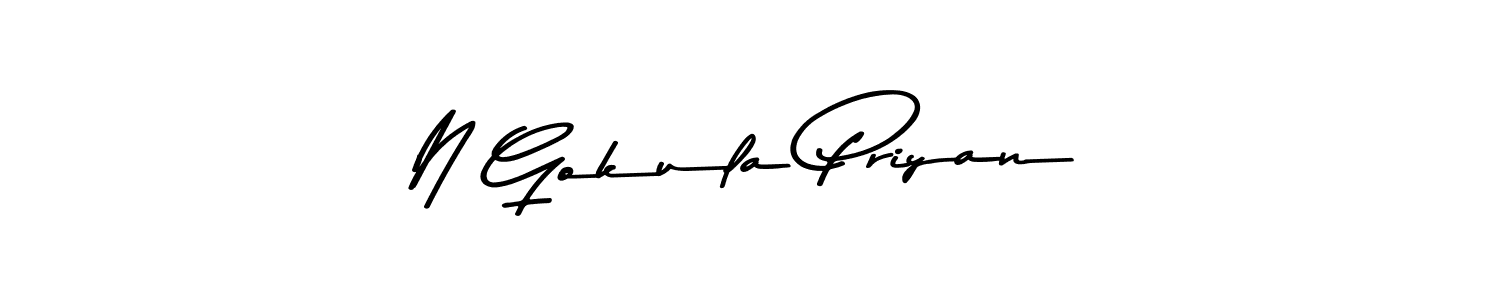 The best way (Asem Kandis PERSONAL USE) to make a short signature is to pick only two or three words in your name. The name N Gokula Priyan include a total of six letters. For converting this name. N Gokula Priyan signature style 9 images and pictures png