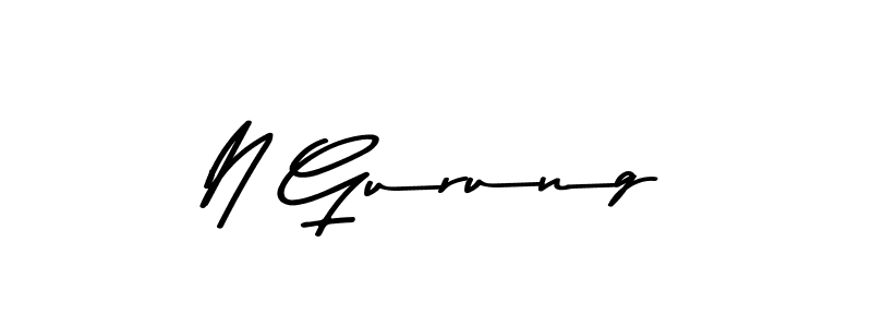 How to make N Gurung name signature. Use Asem Kandis PERSONAL USE style for creating short signs online. This is the latest handwritten sign. N Gurung signature style 9 images and pictures png