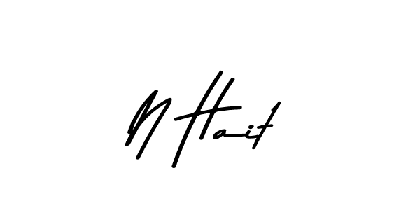Create a beautiful signature design for name N Hait. With this signature (Asem Kandis PERSONAL USE) fonts, you can make a handwritten signature for free. N Hait signature style 9 images and pictures png