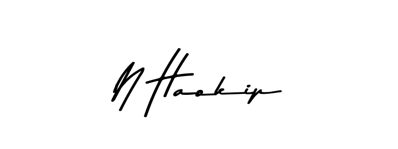 How to make N Haokip name signature. Use Asem Kandis PERSONAL USE style for creating short signs online. This is the latest handwritten sign. N Haokip signature style 9 images and pictures png