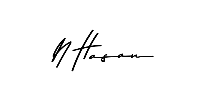 How to make N Hasan signature? Asem Kandis PERSONAL USE is a professional autograph style. Create handwritten signature for N Hasan name. N Hasan signature style 9 images and pictures png