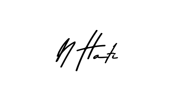 Make a beautiful signature design for name N Hati. With this signature (Asem Kandis PERSONAL USE) style, you can create a handwritten signature for free. N Hati signature style 9 images and pictures png