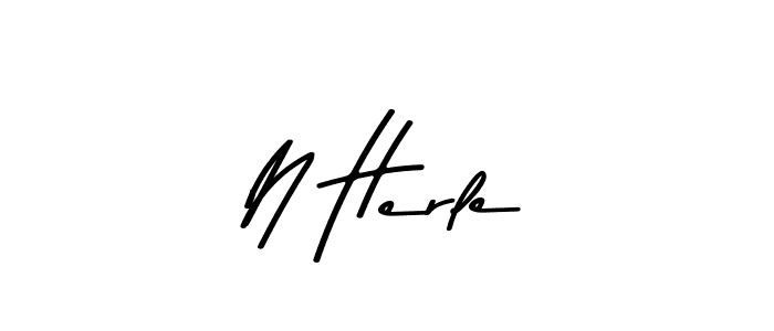 Make a beautiful signature design for name N Herle. With this signature (Asem Kandis PERSONAL USE) style, you can create a handwritten signature for free. N Herle signature style 9 images and pictures png