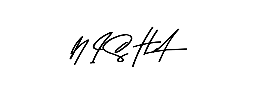 How to make N I S H A name signature. Use Asem Kandis PERSONAL USE style for creating short signs online. This is the latest handwritten sign. N I S H A signature style 9 images and pictures png