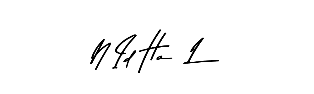 Create a beautiful signature design for name N Id Ha  L. With this signature (Asem Kandis PERSONAL USE) fonts, you can make a handwritten signature for free. N Id Ha  L signature style 9 images and pictures png