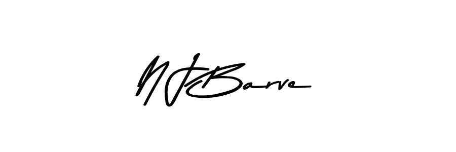 Make a beautiful signature design for name N J Barve. With this signature (Asem Kandis PERSONAL USE) style, you can create a handwritten signature for free. N J Barve signature style 9 images and pictures png