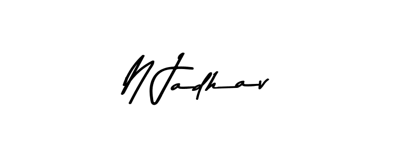 Make a beautiful signature design for name N Jadhav. Use this online signature maker to create a handwritten signature for free. N Jadhav signature style 9 images and pictures png