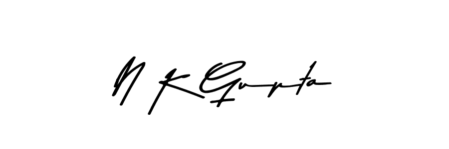 How to make N K Gupta name signature. Use Asem Kandis PERSONAL USE style for creating short signs online. This is the latest handwritten sign. N K Gupta signature style 9 images and pictures png